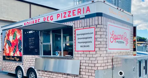 The Square Peg Pizzeria wood-fired food truck