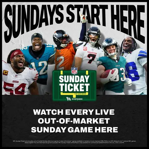 NFL Sunday Ticket for Business from EverPass: watch every live out-of-market Sunday game here